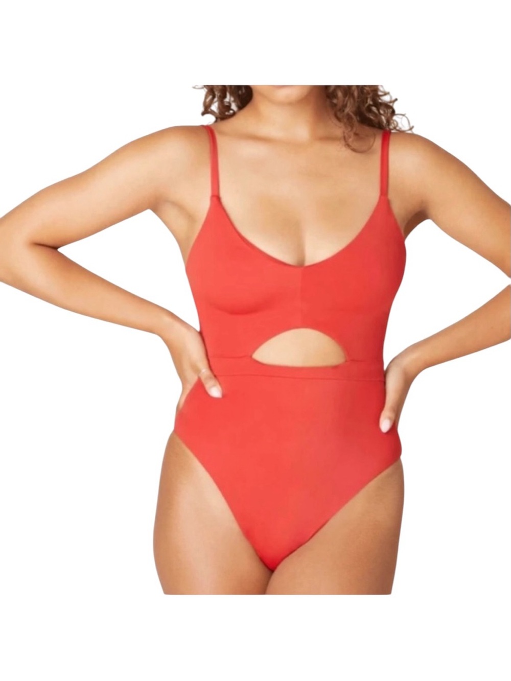 Andie The Samoa Red Cutout One-Piece Swimsuit in Chili Pepper NWT